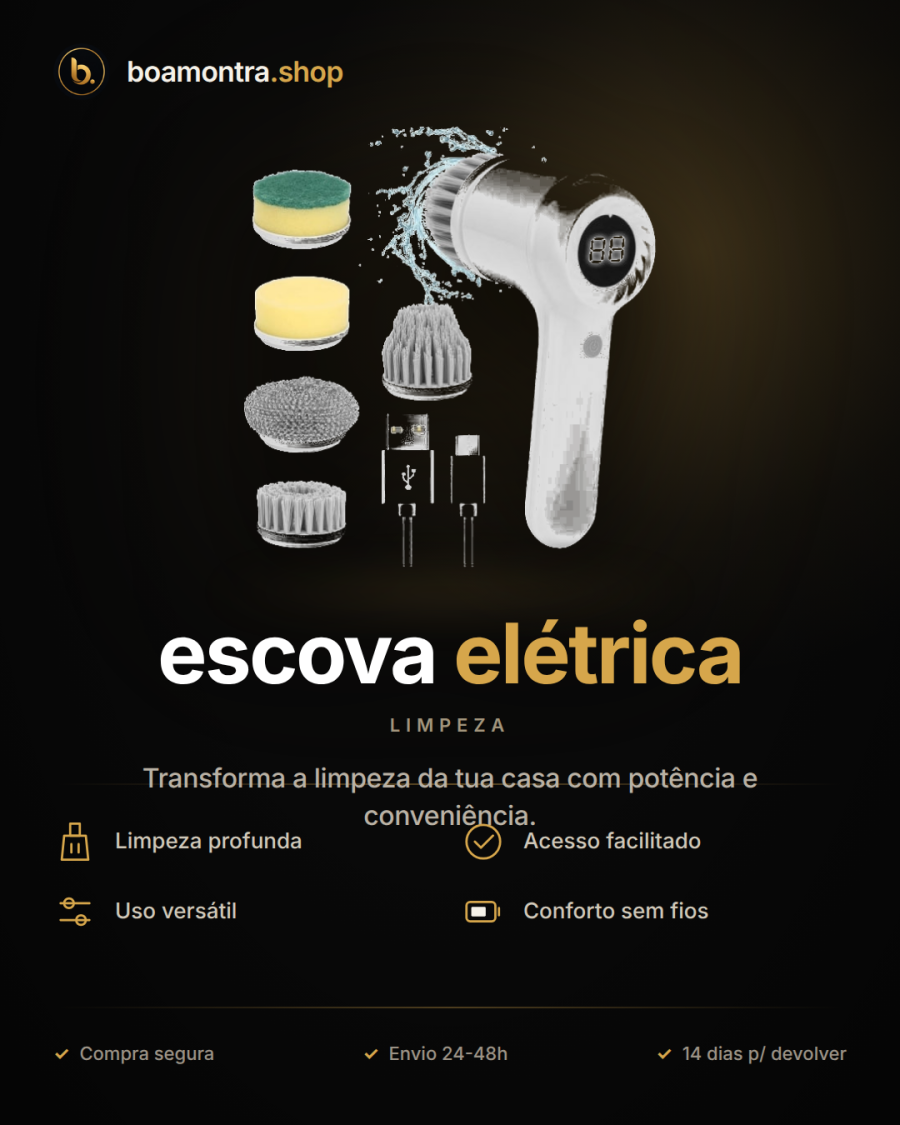 Limpeza sem esforço com escova elétrica