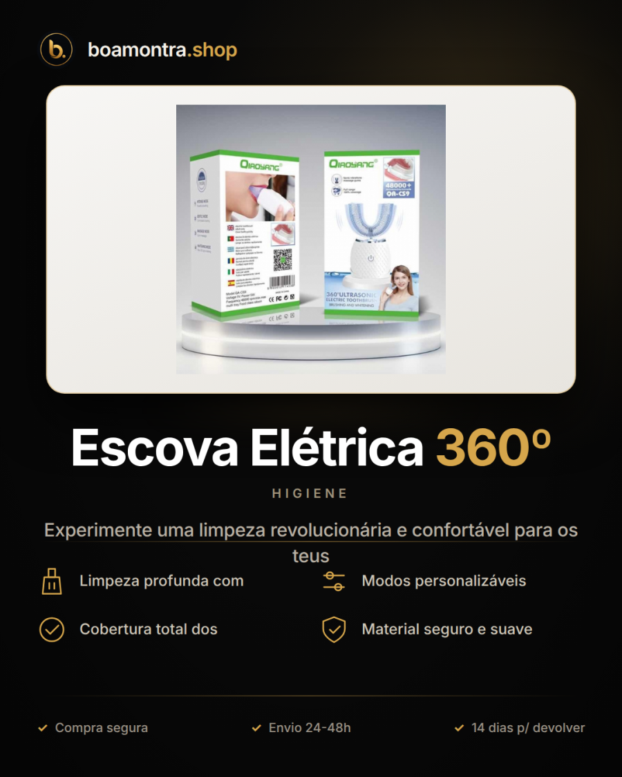 Higiene Oral Eficiente com Escova Elétrica 360º