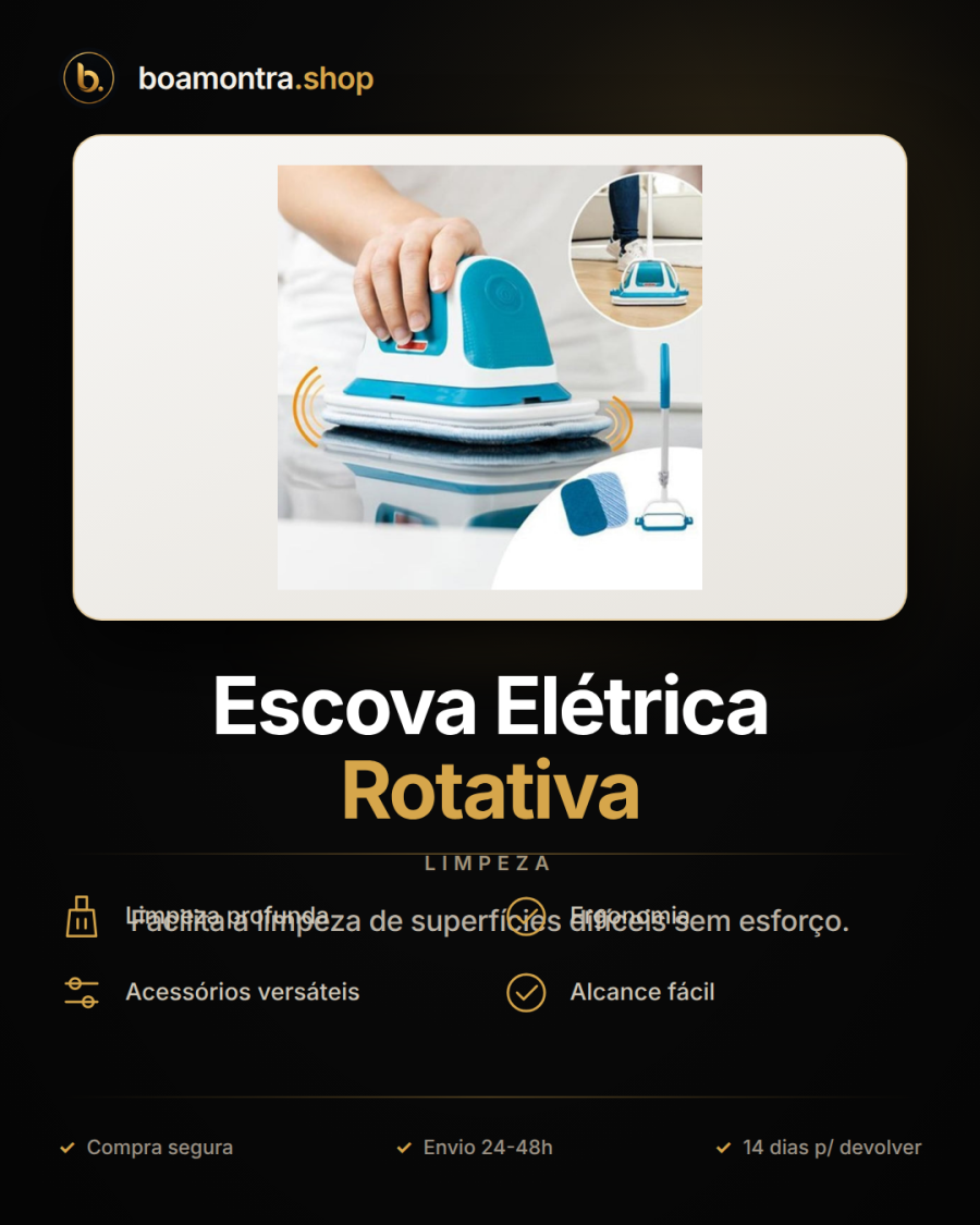 Limpeza Eficiente com Escova Elétrica Rotativa