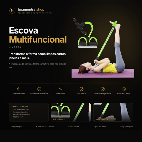 Limpeza Eficiente com Escova Multifuncional