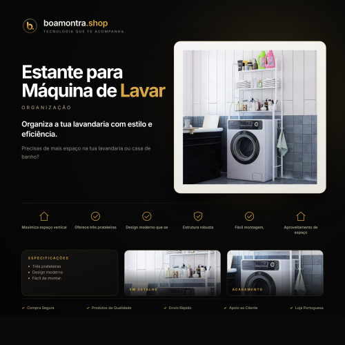 Maximiza Espaço com Estante para Máquina de Lavar