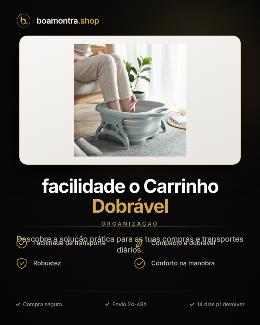 Transporta com facilidade o Carrinho Dobrável