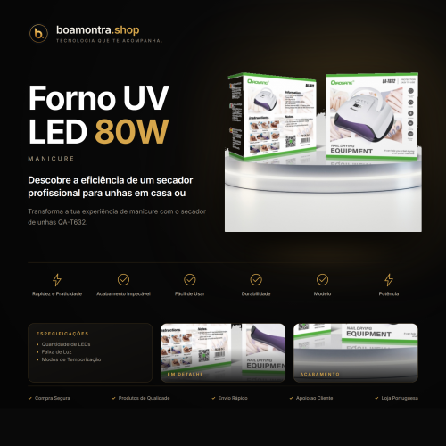 Secagem Rápida com Forno UV LED 80W