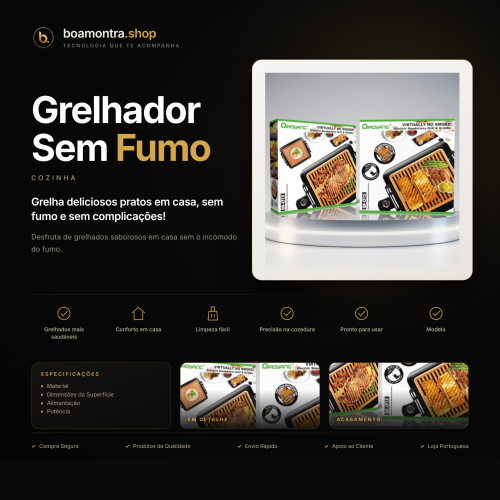 Churrascos Saudáveis com Grelhador Sem Fumo