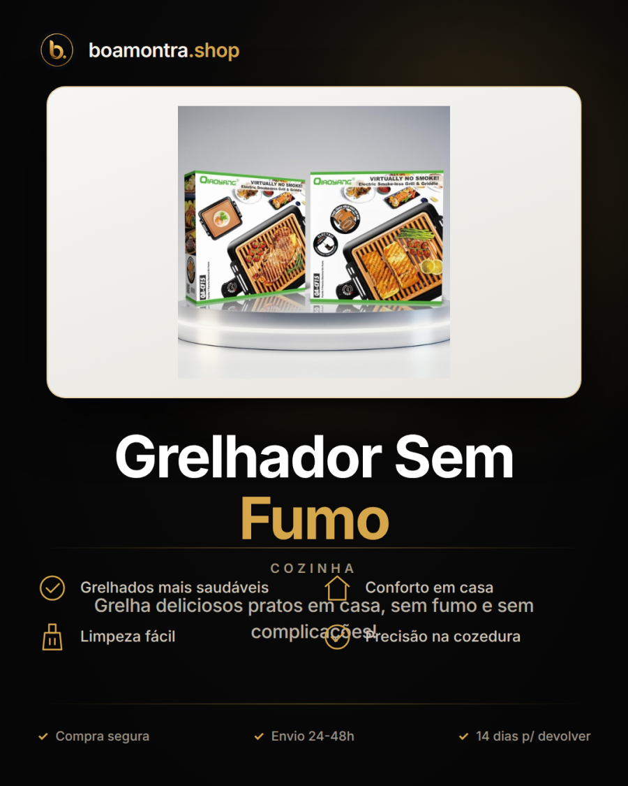 Churrascos Saudáveis com Grelhador Sem Fumo