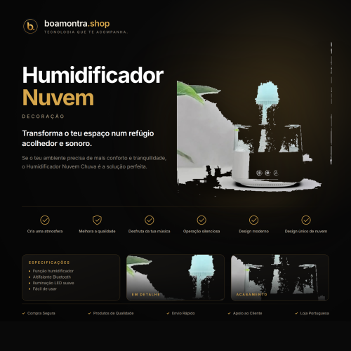 Relaxamento e Música com Humidificador Nuvem