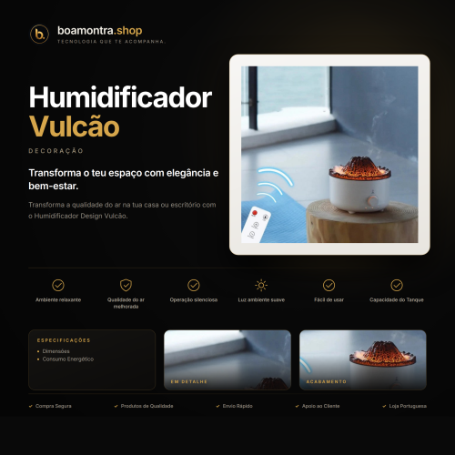 Ambiente Relaxante com Humidificador Vulcão