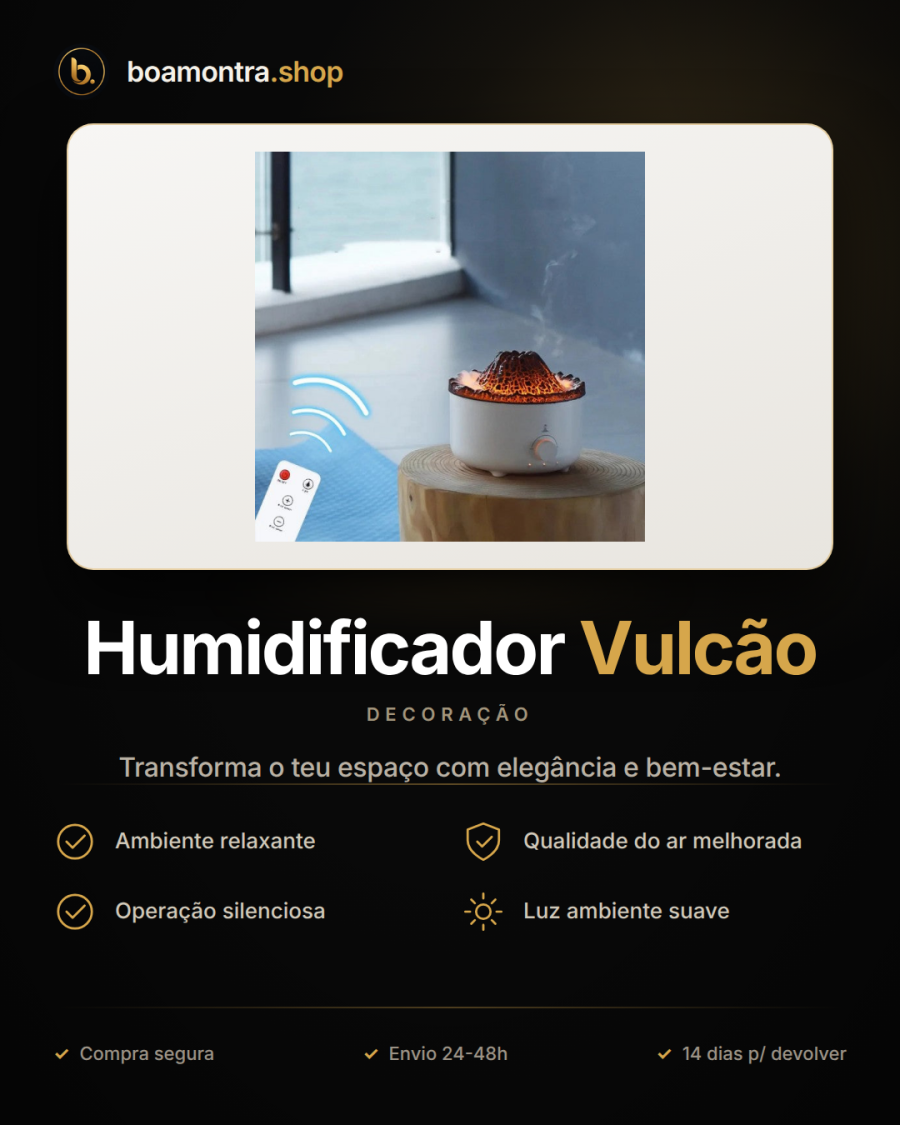 Ambiente Relaxante com Humidificador Vulcão