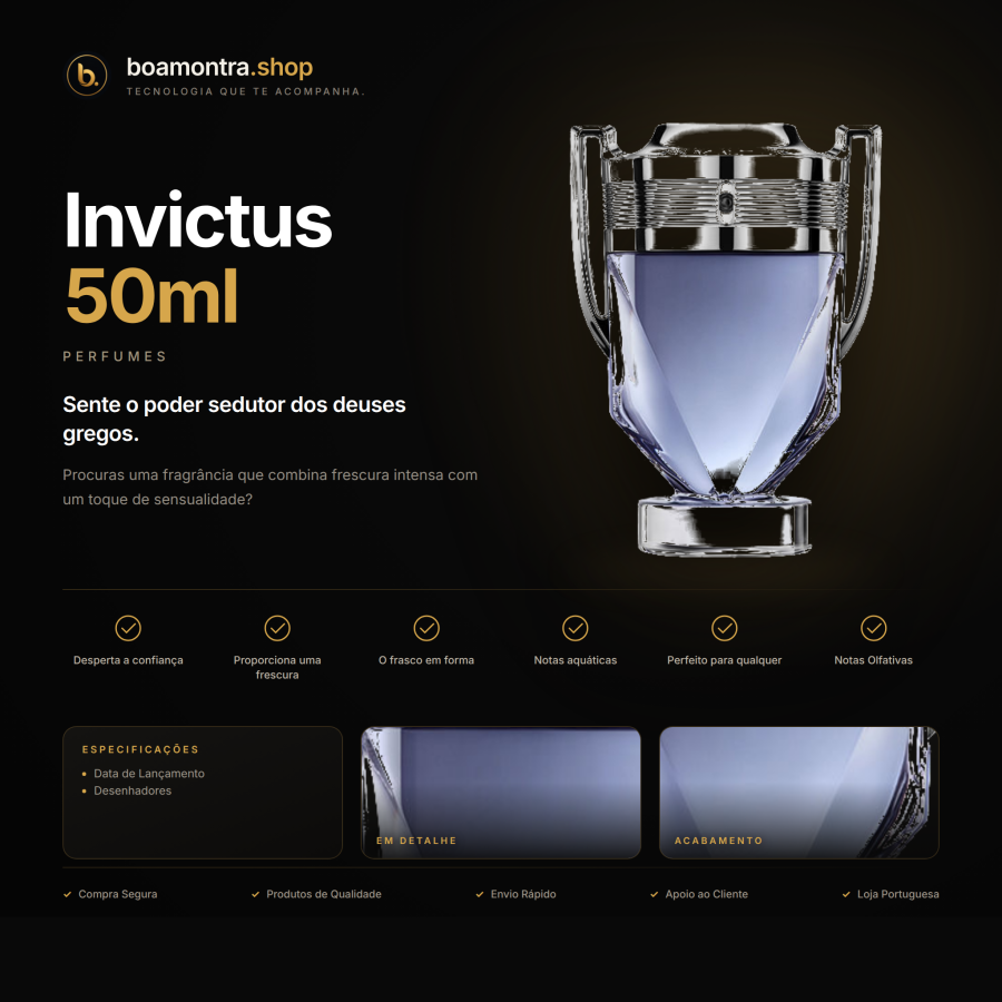 Frescor e sensualidade com Invictus 50ml