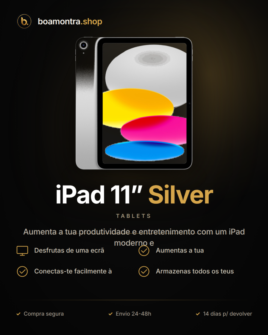 Desfruta de tecnologia com iPad 11'' Silver