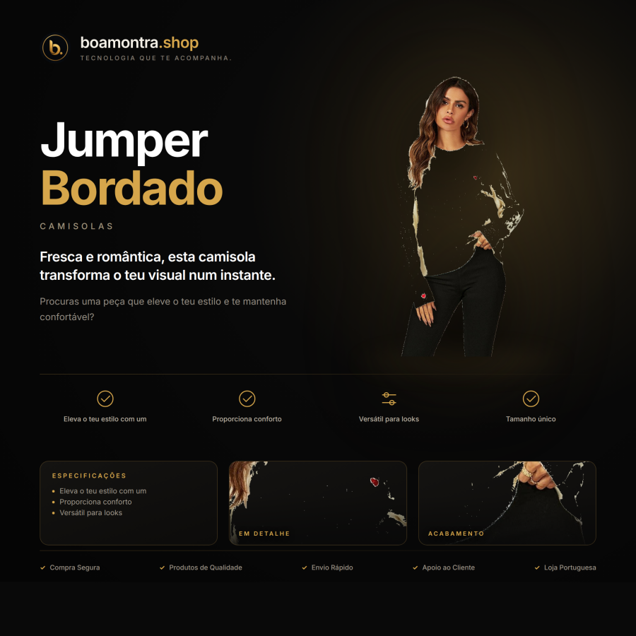 Estilo Aconchegante com Jumper Bordado
