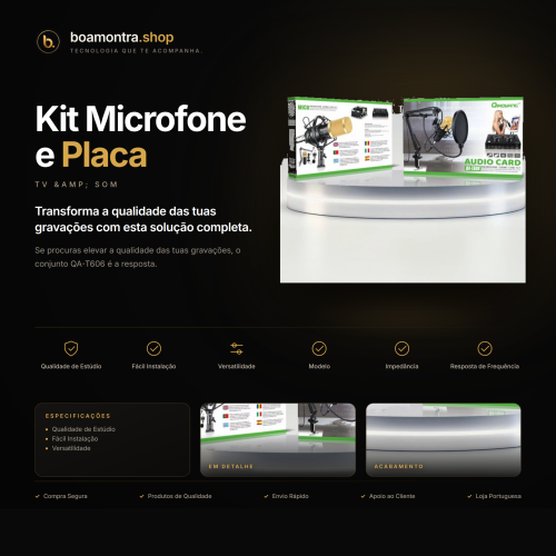 Gravações Profissionais com Kit Microfone e Placa