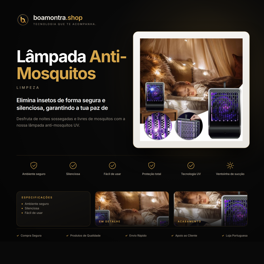 Noites Tranquilas com Lâmpada Anti-Mosquitos