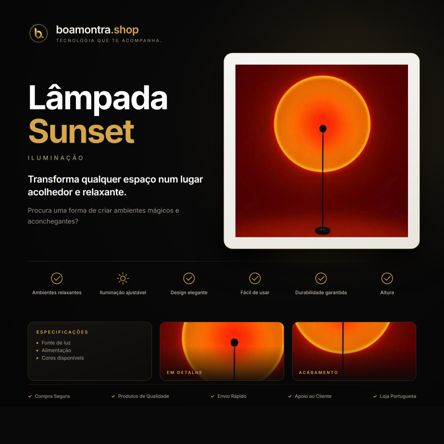 Cria Ambientes Mágicos com Lâmpada Sunset