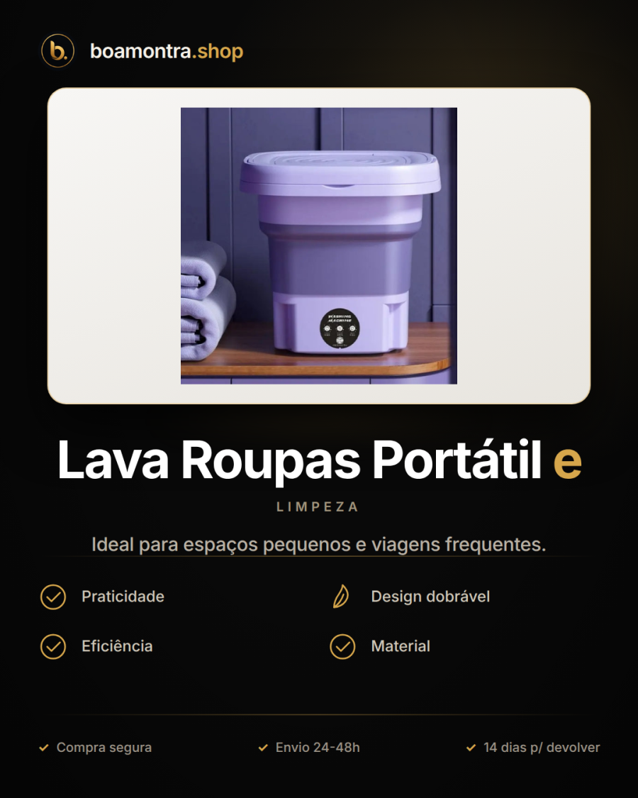 Lava Roupas Portátil e Dobrável