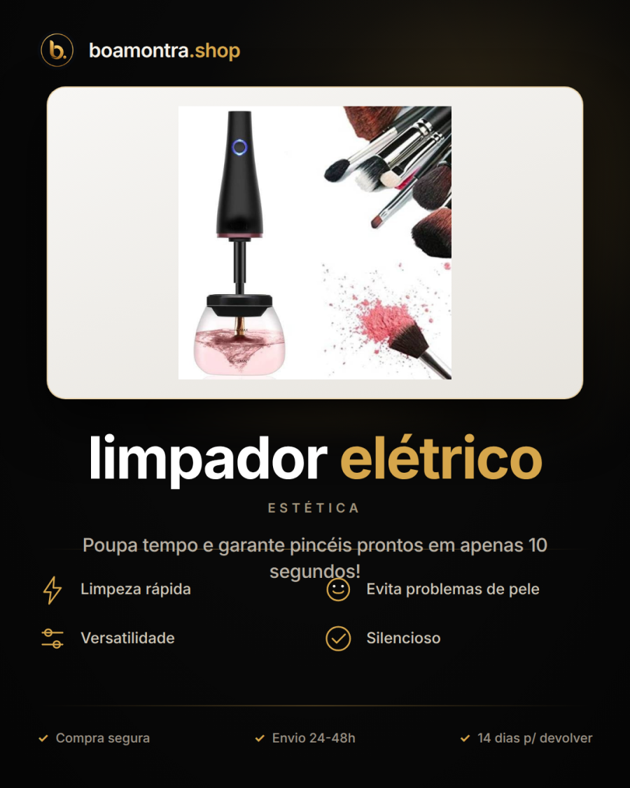 Mantenha os pincéis limpos com limpador elétrico