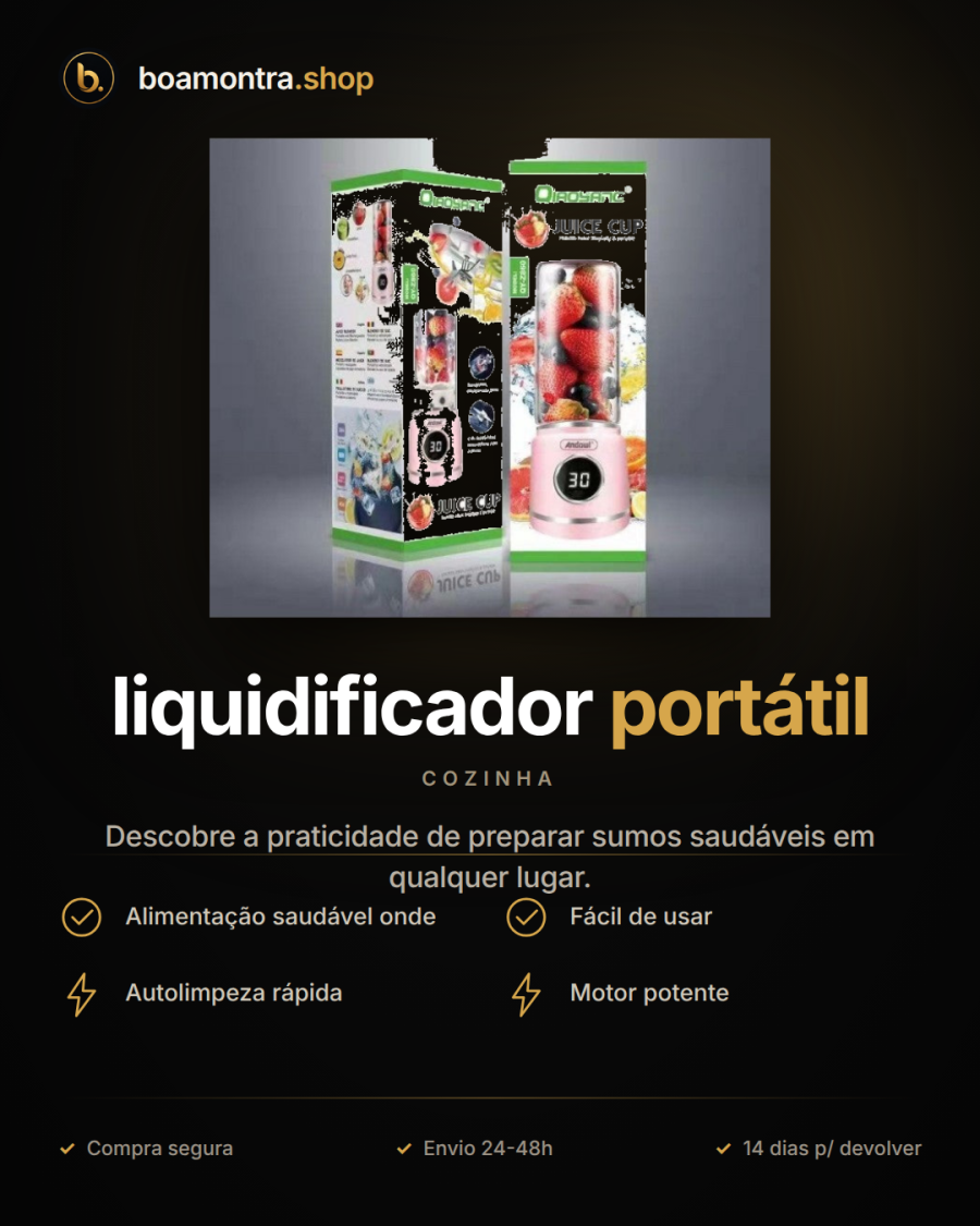Alimentação saudável com liquidificador portátil