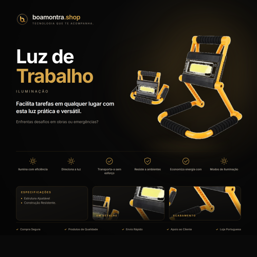 Ilumina os teus projetos com Luz de Trabalho