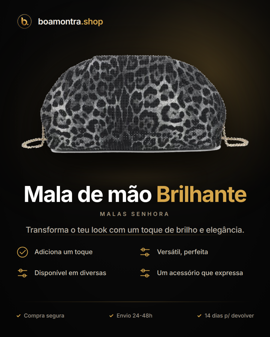 Acessório Elegante: Mala de mão Brilhante