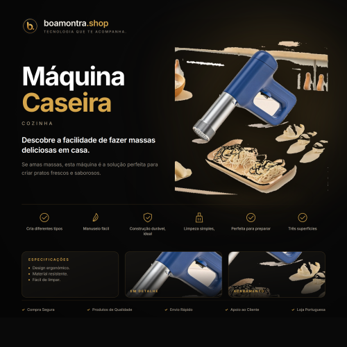 Cria Massas Frescas Com Máquina Caseira