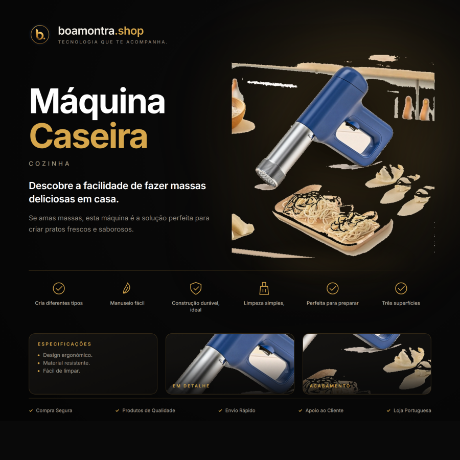 Cria Massas Frescas Com Máquina Caseira