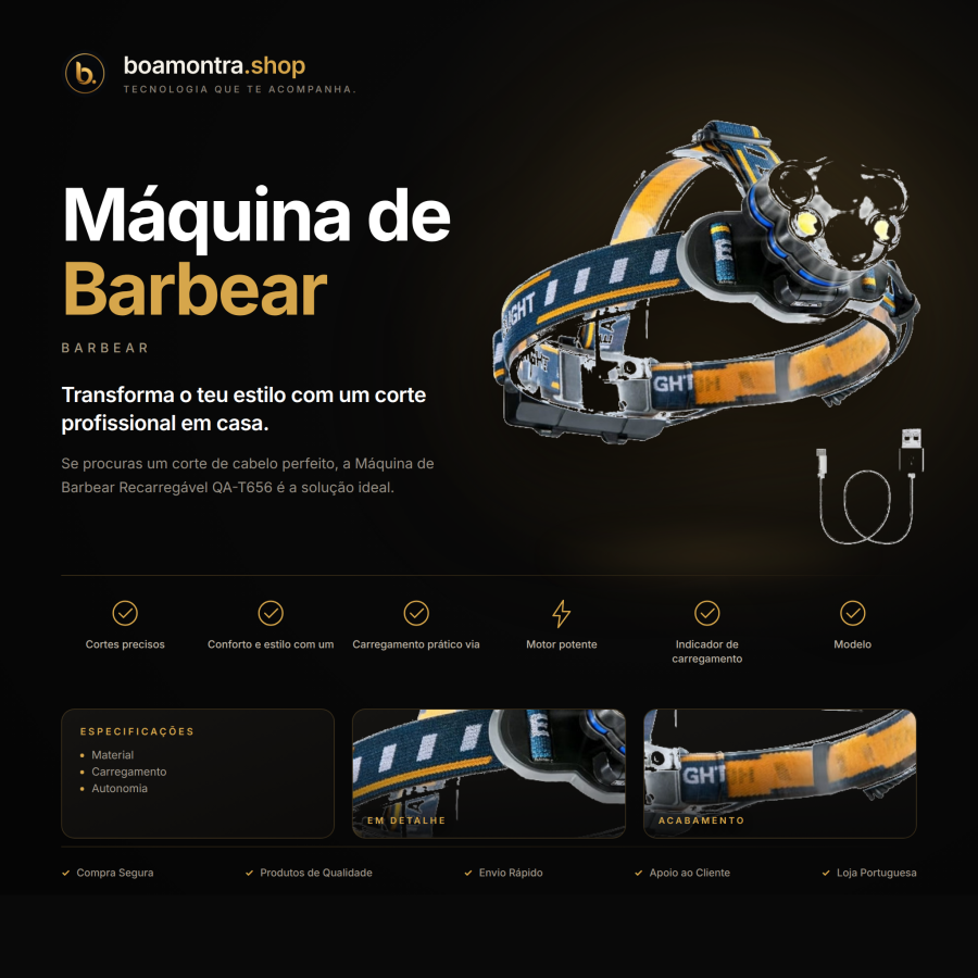 Cortes Precisos com Máquina de Barbear Recarregável