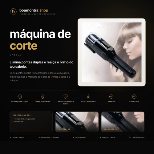 Cabelo saudável com máquina de corte