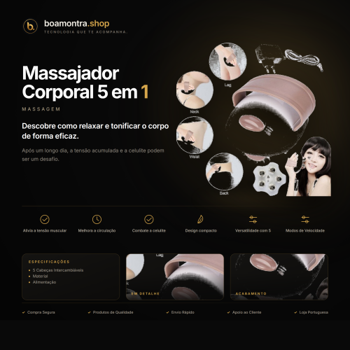 Alivia a Tensão com Massajador Corporal 5 em 1