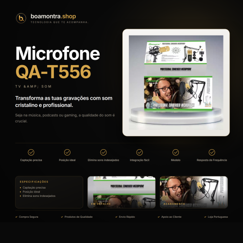 Qualidade de Som Superior com Microfone QA-T556