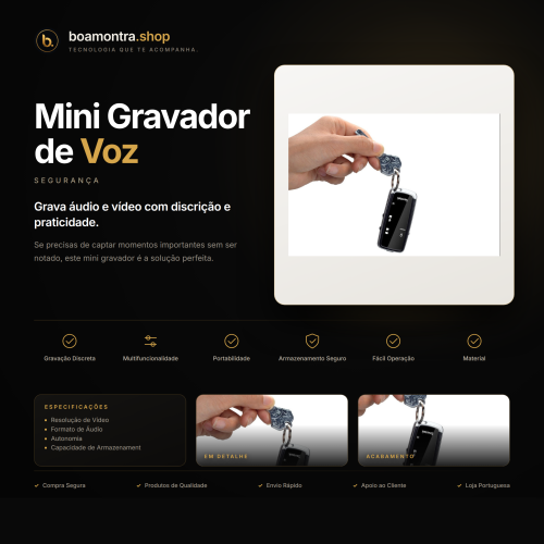 Capta Momentos com Mini Gravador de Voz