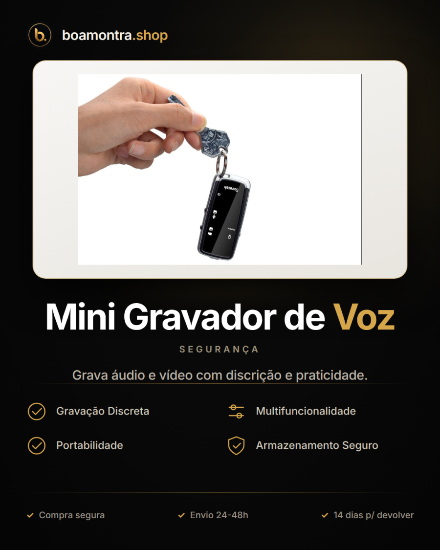 Capta Momentos com Mini Gravador de Voz