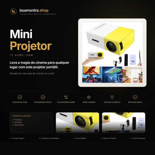 Transforma a tua casa com Mini Projetor