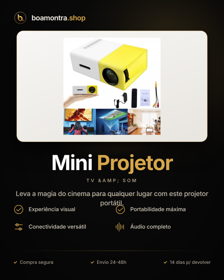 Transforma a tua casa com Mini Projetor