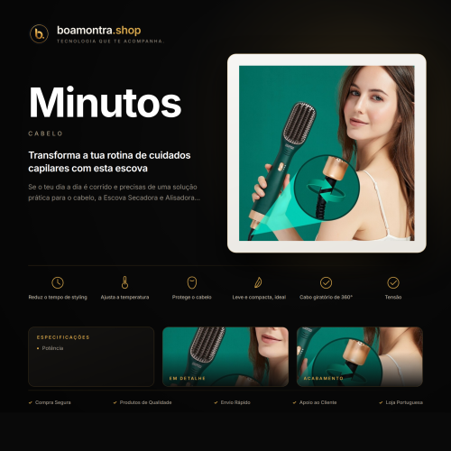 Cabelo Liso e Seco em Minutos