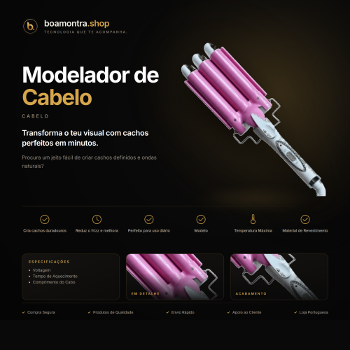 Cachos Definidos com Modelador de Cabelo