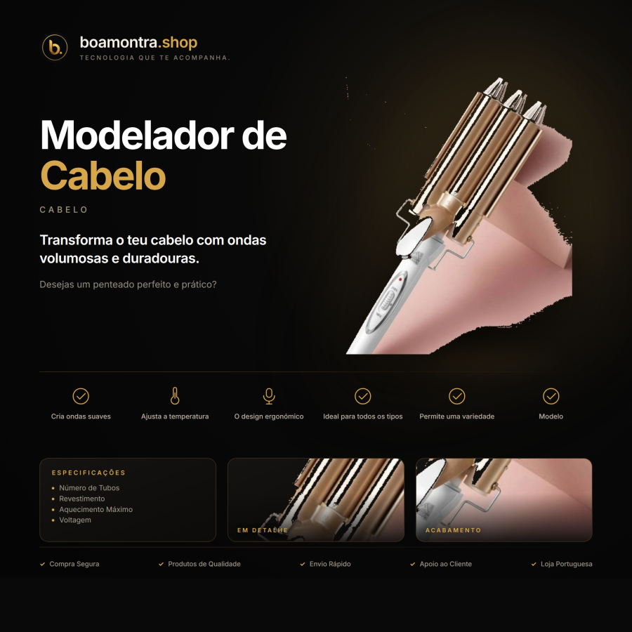 Ondas Elegantes com Modelador de Cabelo
