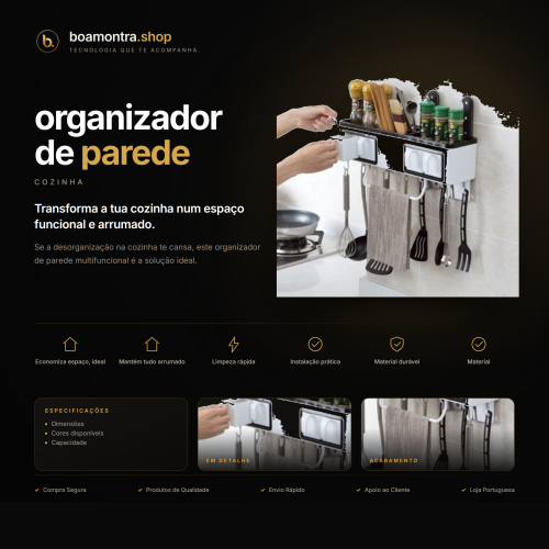 Praticidade e organização com organizador de parede