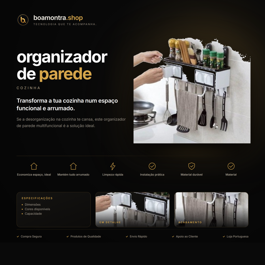 Praticidade e organização com organizador de parede