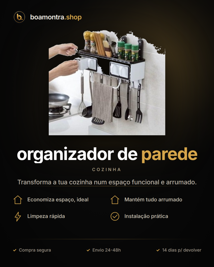 Praticidade e organização com organizador de parede