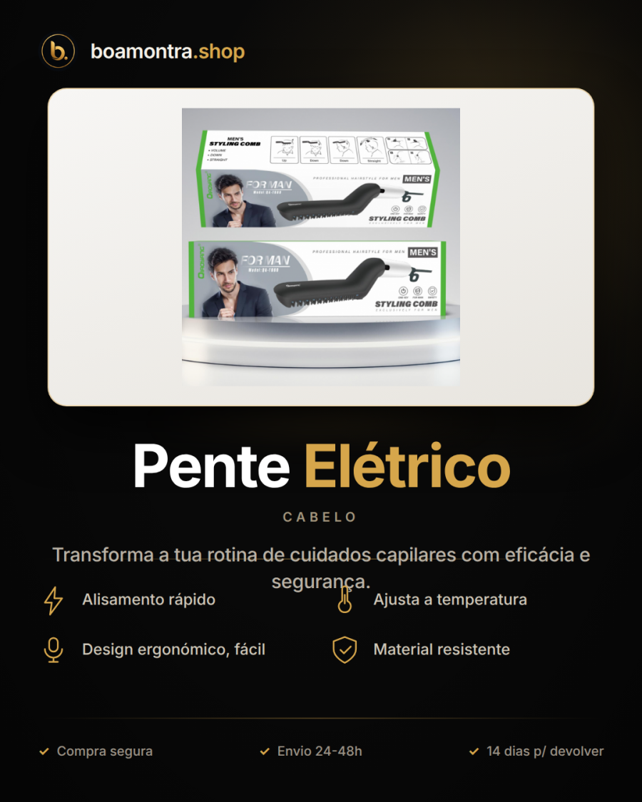 Alisamento Rápido com Pente Elétrico