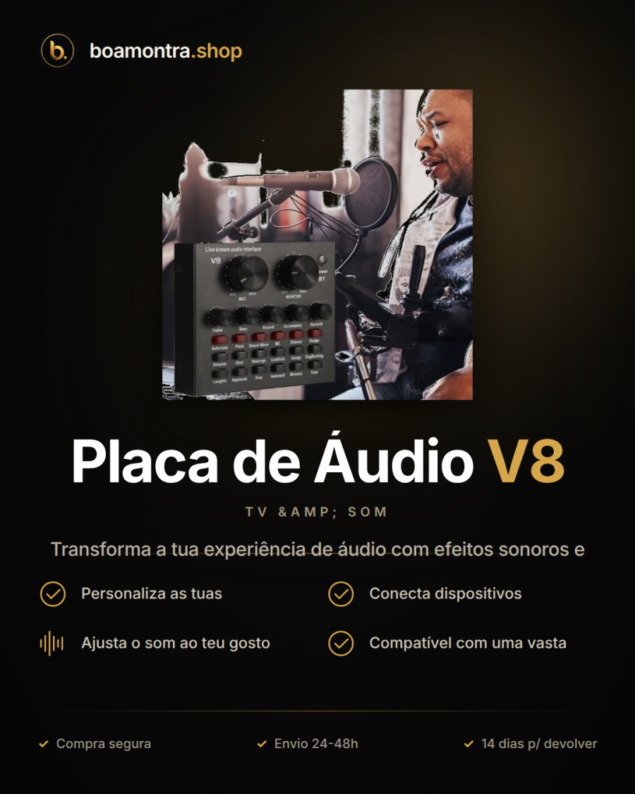 Melhora o Som com a Placa de Áudio V8