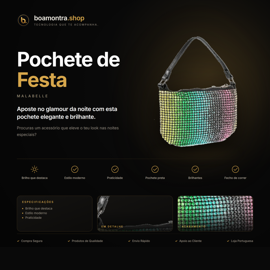 Brilho e Estilo com Pochete de Festa