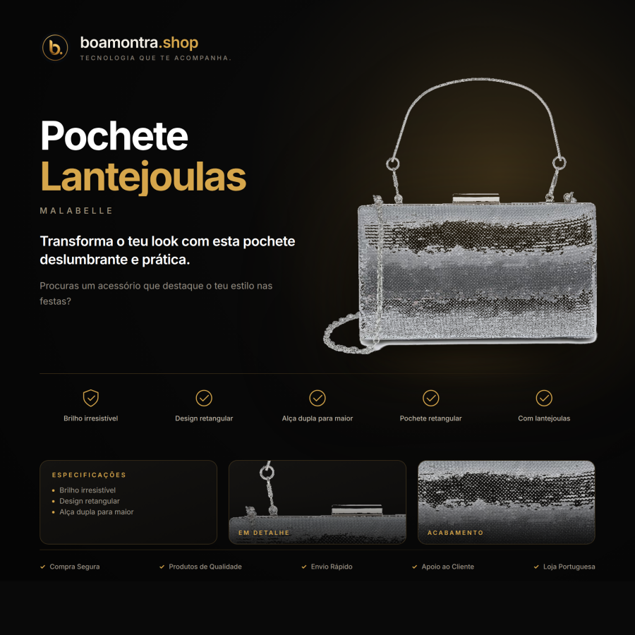 Brilha na Festa com Pochete Lantejoulas