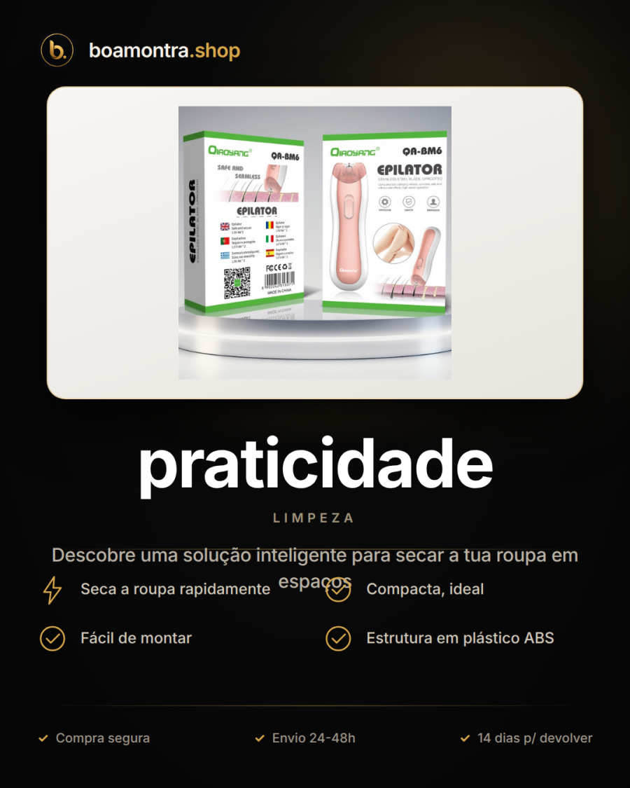 Seca roupa rapidamente com praticidade