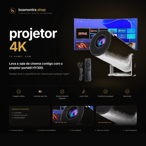Transforma qualquer espaço com o projetor 4K