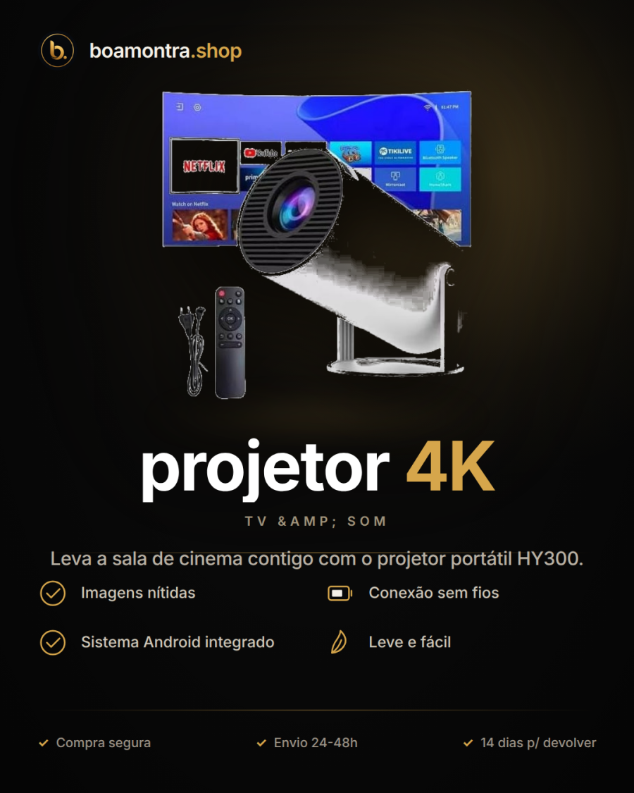 Transforma qualquer espaço com o projetor 4K