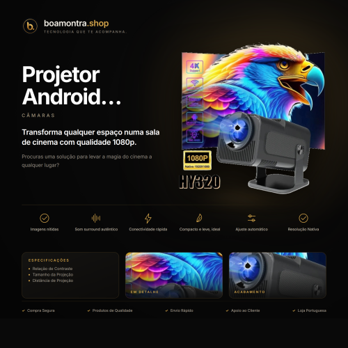 Experiência Cinemática com Projetor Android HY320