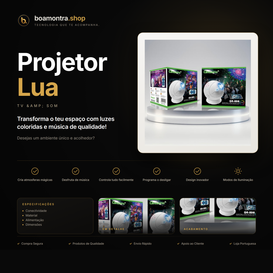 Cria Atmosferas Mágicas com Projetor Lua