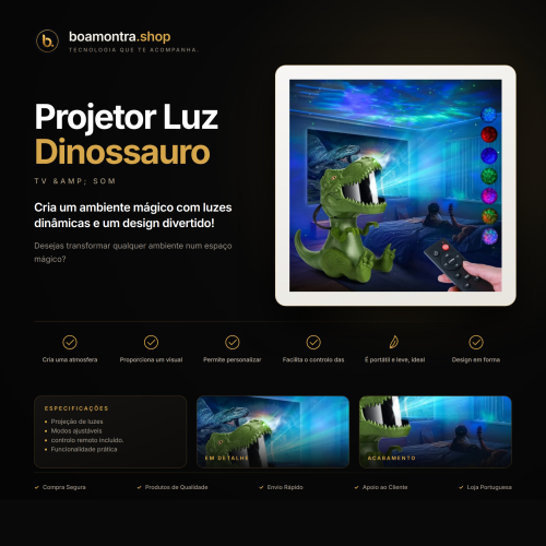 Transforma o espaço com Projetor Luz Dinossauro