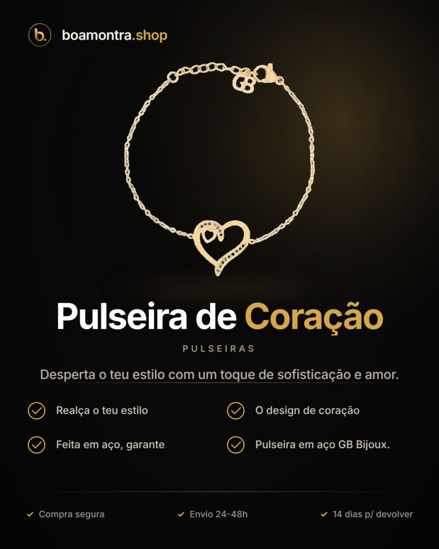 Brilho e Elegância com Pulseira de Coração